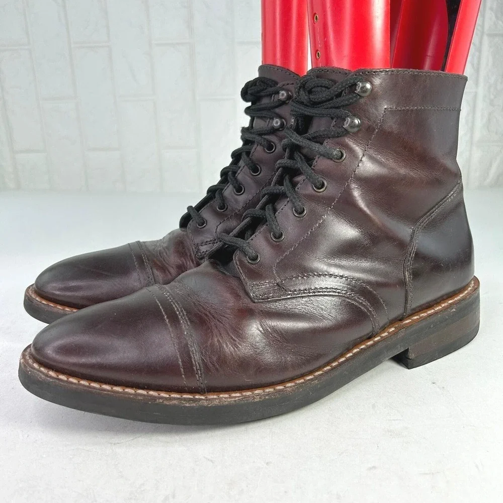Thursday Boot Company Men's Dark Brown Leather Lace-Up Boots